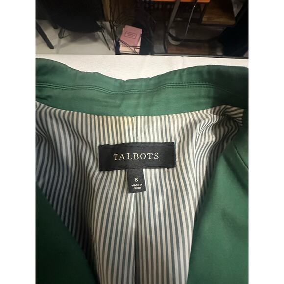 Talbots Green Cotton Blend Blazer – Size 8 - Picture 11 of 12